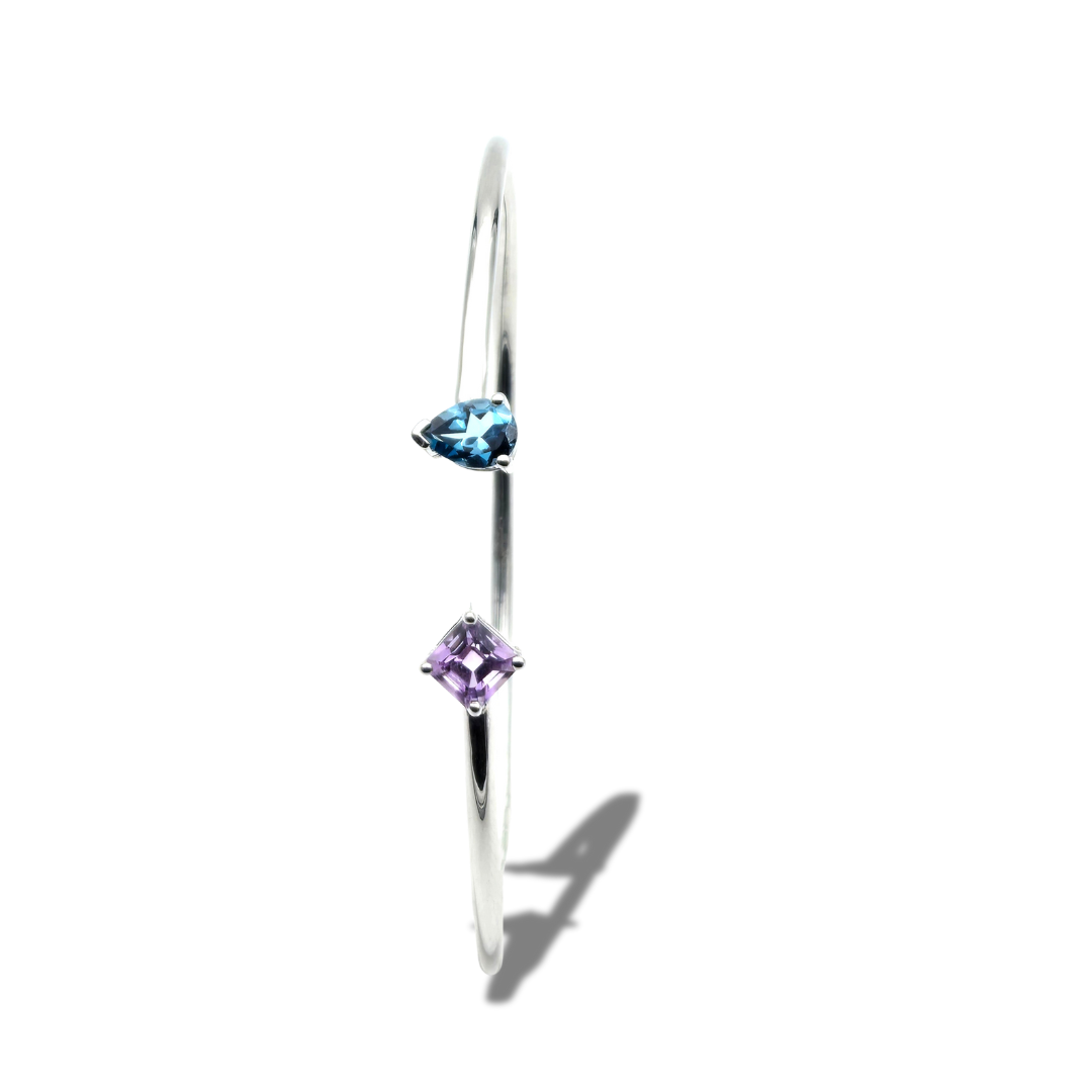 AMETHYST TOPAZ LONDON BLUE BANGLE BRACELET