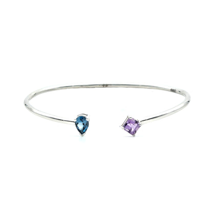 AMETHYST TOPAZ LONDON BLUE BANGLE BRACELET