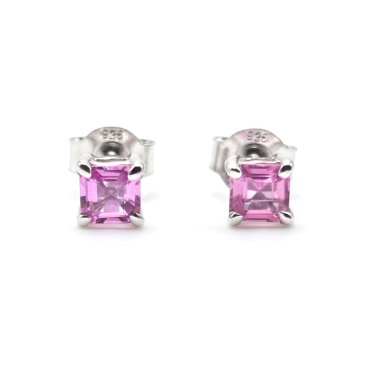BOUCLES D'OREILLES SAPHIR ROSE