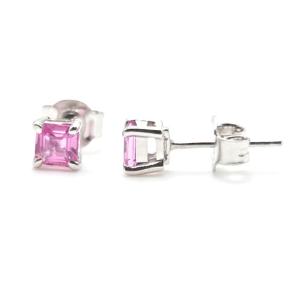BOUCLES D'OREILLES SAPHIR ROSE